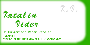 katalin vider business card